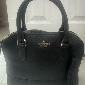 Kate Spade Black Satchel with Gold Accents